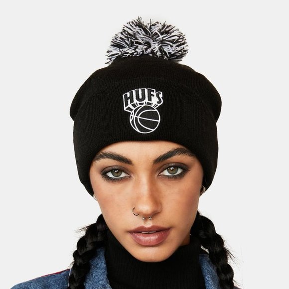 HUF Accessories - HUF Eastern Pom Beanie ONE SIZE, BLACK